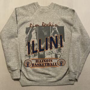 Vintage 90’s Fighting Illini Chief Illiniwek Basketball Large Sweatshirt Ilinois